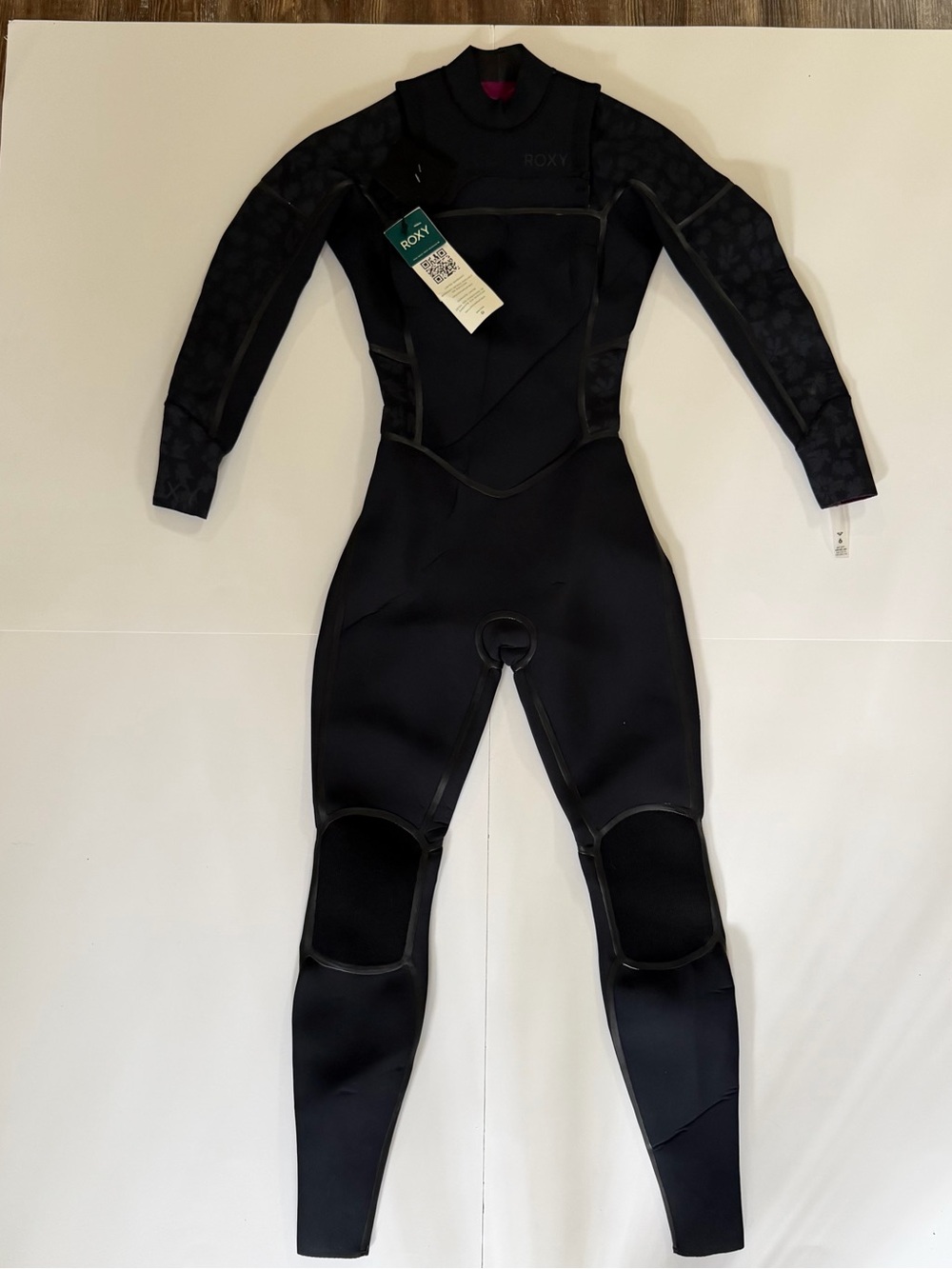 NEW Roxy Women's Swell Series 3/2mm Front Zip Fullsuit Wetsuit size 6 black grey